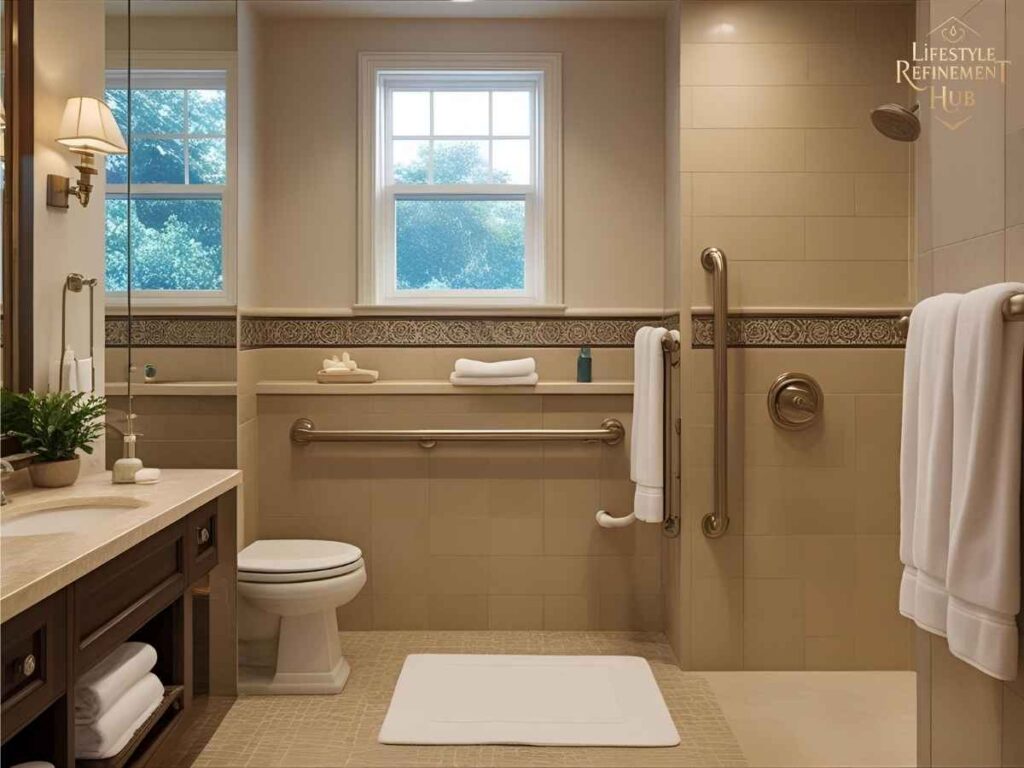 Home Accessibility Upgrades in Los Angeles: ADA Compliance and Comfort 3 Grab bars installed in a Los Angeles bathroom to improve senior safety and comfort