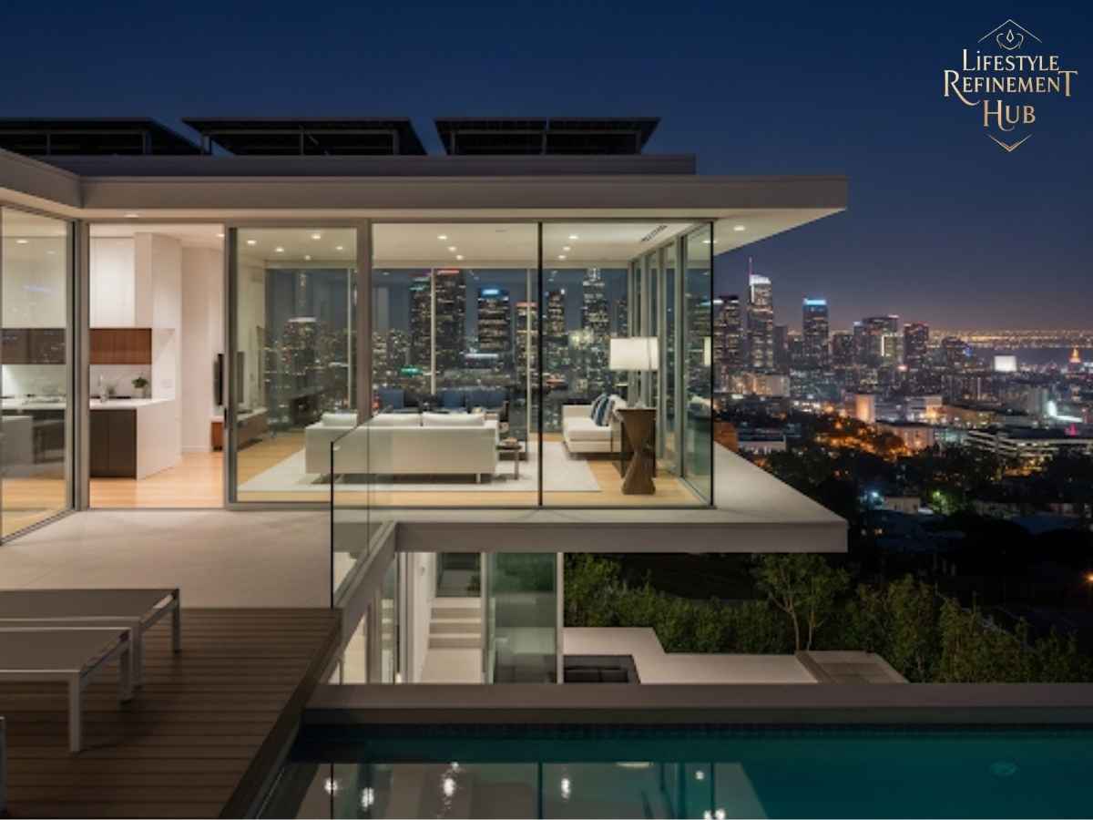 Modern Los Angeles home addition project with city skyline