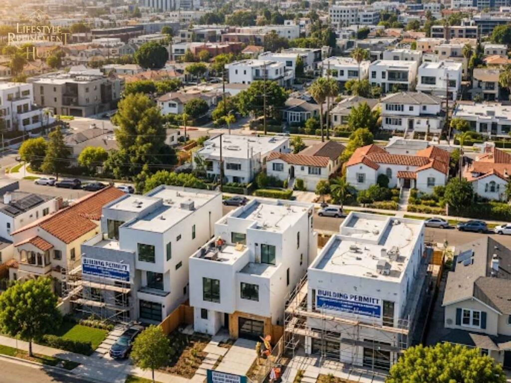 Residential neighborhood expansion with permits in Los Angeles