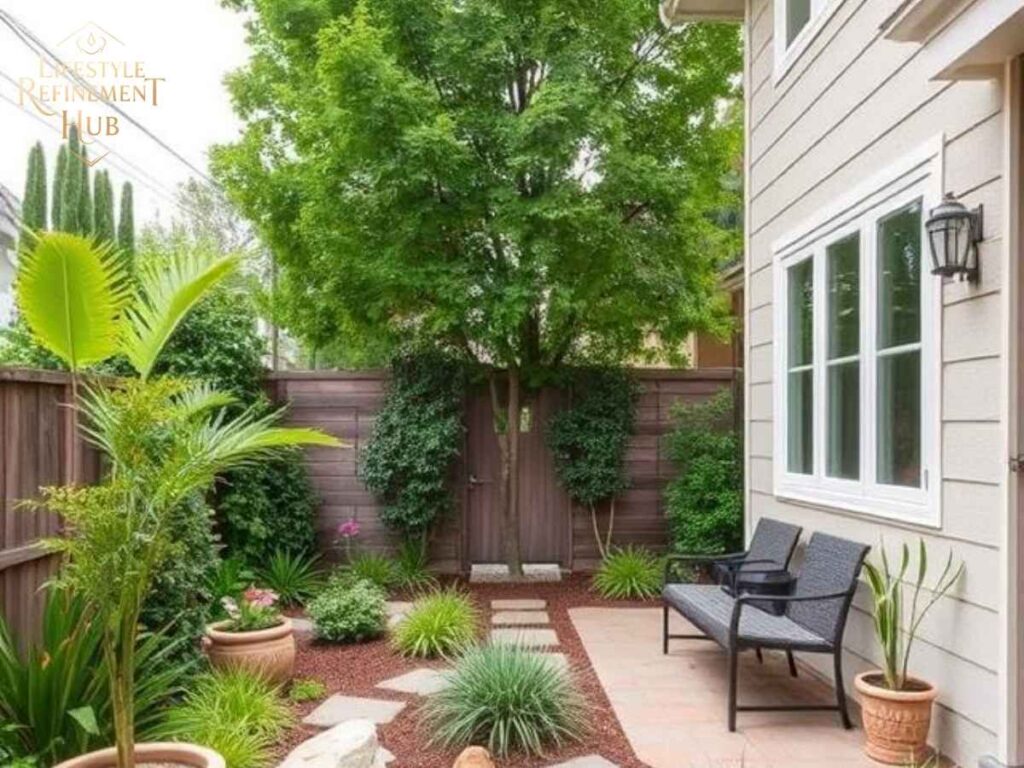 Linden Avenueside patio landscaping with native plants in Los Angeles