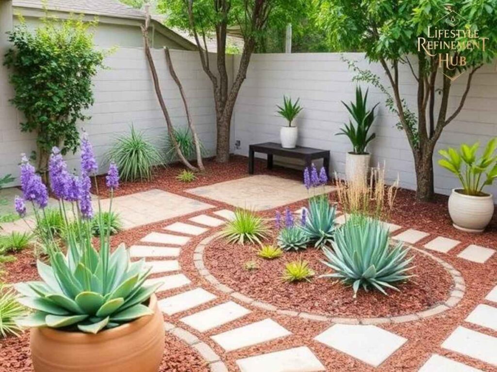 Drought-tolerant Linden Avenue patio garden design in Los Angeles