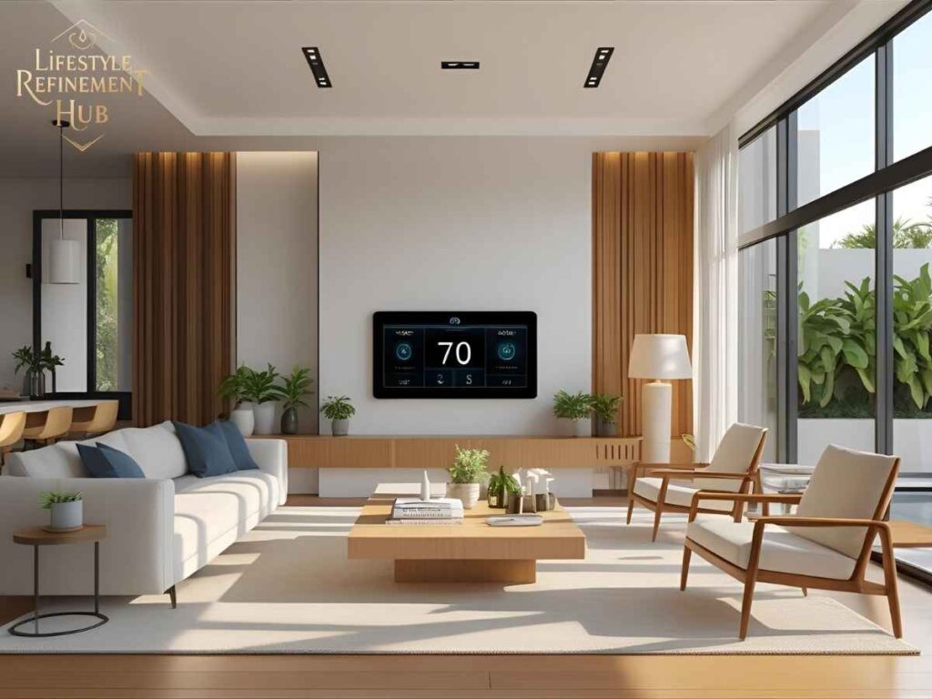 Smart thermostat controlling HVAC zoning in Los Angeles residence