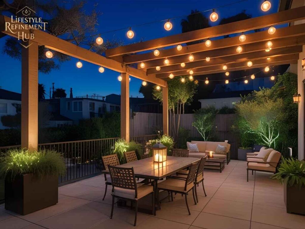San Francisco Night-Light Tutorial for Outdoor Entertaining in Los Angeles 2 Los Angeles patio beautifully illuminated with San Francisco-inspired night lights for outdoor entertaining ambiance